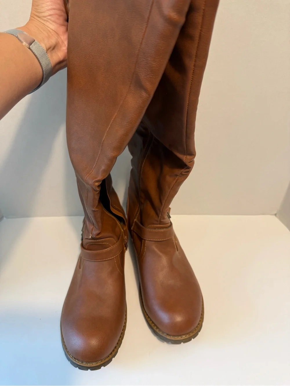 Journee Collection Spokane studded knee high riding boots wide calf ladies 11*